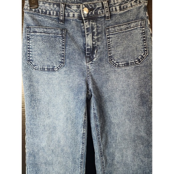 Womens Wide Leg Jeans Medium Wash 4 Pocket Size 8 - Picture 3 of 12
